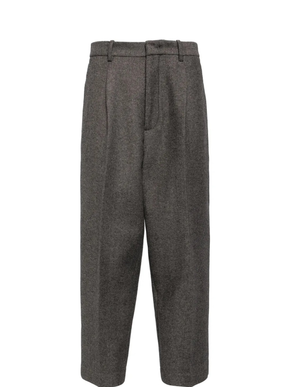 Helmut Lang Gray Wool Pleated Men's Trousers